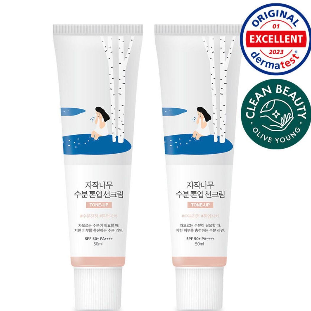 🇰🇷 韓國直送 Round Lab Birch Juice Moisturizing Tone Up Sun Cream SPF 50+ PA++++ 白樺樹保濕舒暖有色防曬 ⭐Tone Up 自然潤色提亮款 50ml