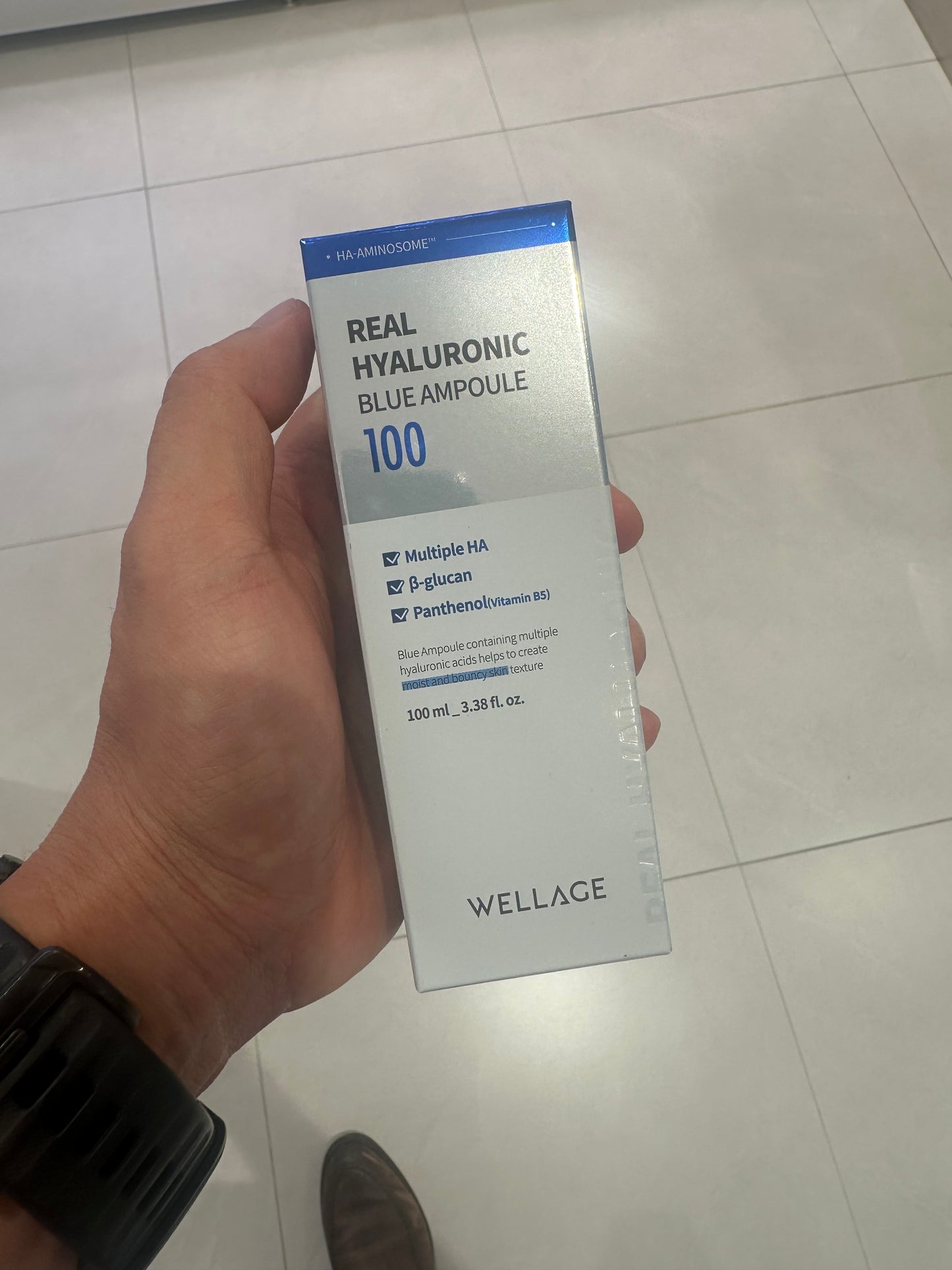 Hong Kong direct delivery Wellage Real Hyaluronic Blue Ampoule 100% pure hyaluronic acid moisturizing serum 100ml