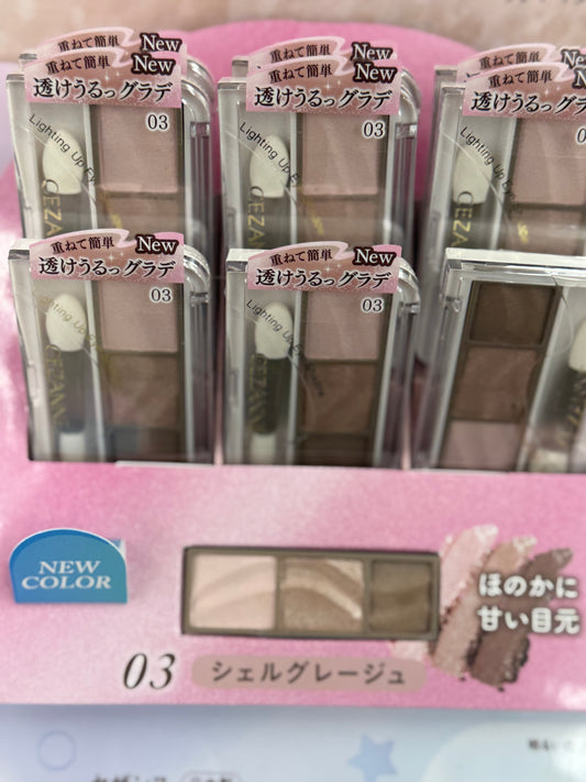 🇯🇵 Direct from Japan CEZANNE Lighting Up Eye Shadow Three-Color Gradated Eyeshadow Palette