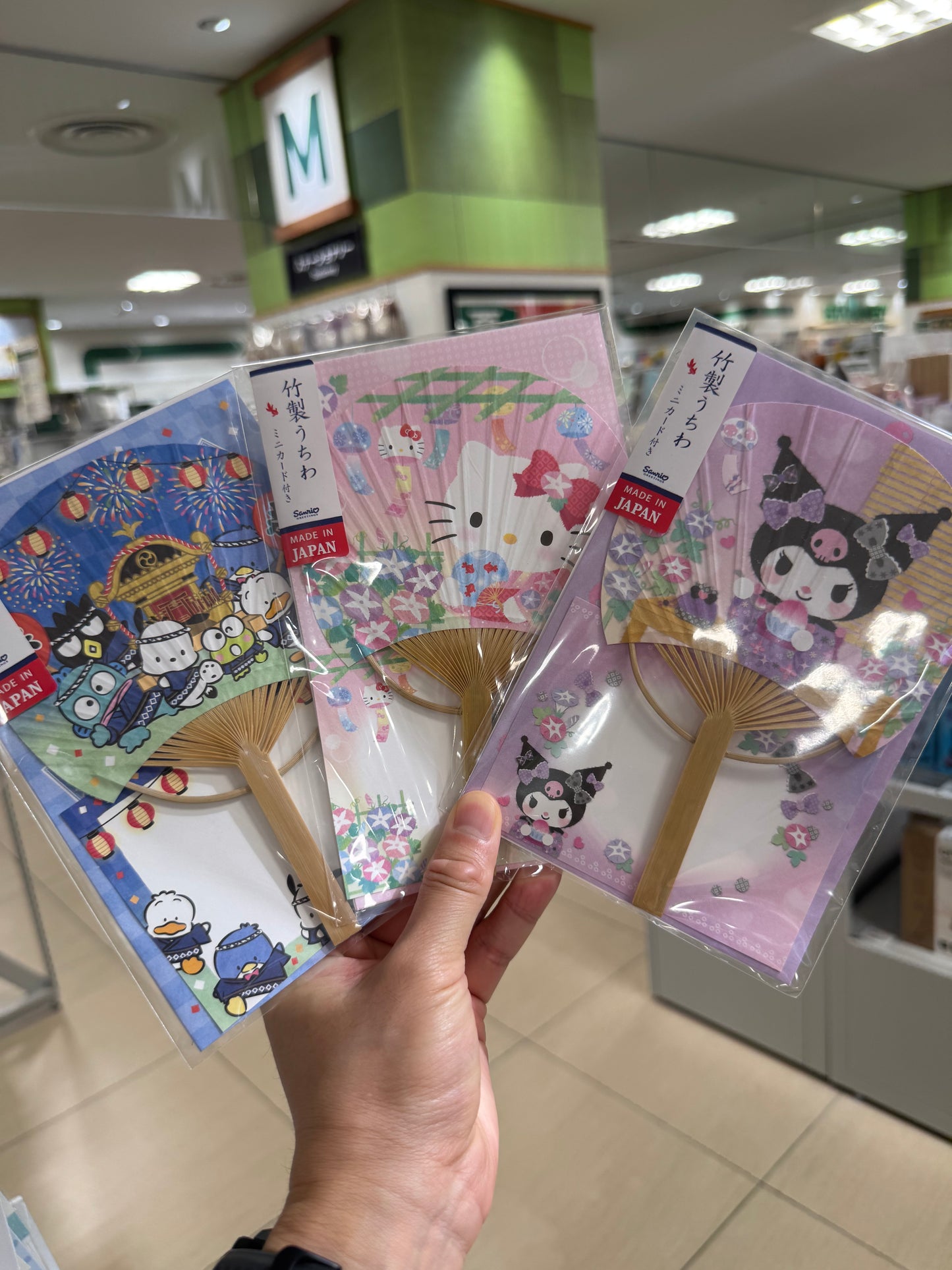 🇯🇵 日本直送 Sanrio / 多啦A夢 夏日祭典限定 萬用扇子明信片卡 🎆✨