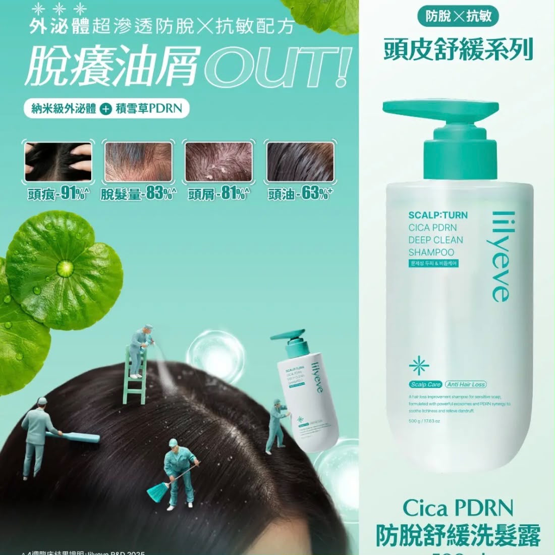 🇭🇰 香港直送 韓國lilyeve Cica PDRN 防脫舒緩洗髮露 500ml