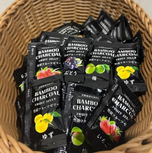 🇯🇵 Direct from Japan COSTCO Kyoto-produced Moso Bamboo Charcoal Fruit Jelly Sharing Pack 🖤✨ 60 sachets