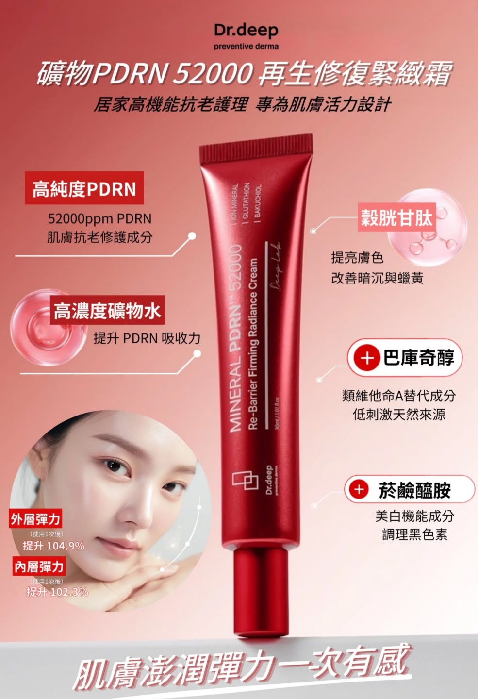 🇰🇷 Korea DR.DEEP MINERAL PDRN™ 52000 Deep Spring Firming & Bouncing Cream 30ml ✨💧
