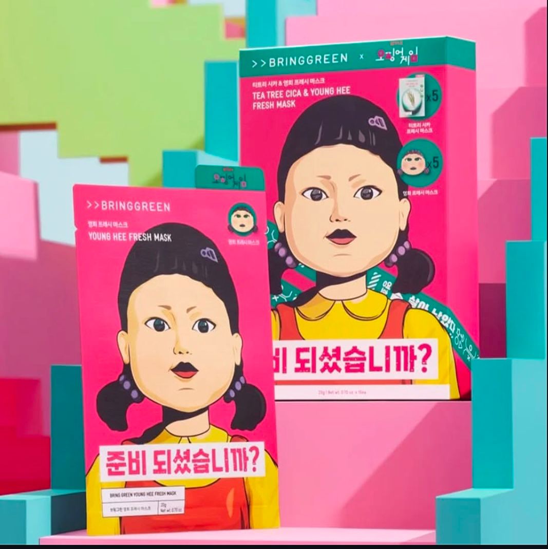 ❤🔥韓國直送 BRINGGREEN x 魷魚遊戲 tea tree circa 5pcs+英熙 fresh mask 5pcs