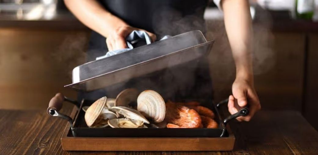 🇯🇵 Japan Direct Import AUX "Adult's Iron Plate" Large Corner Cap Set OTS8111 🍳🥩