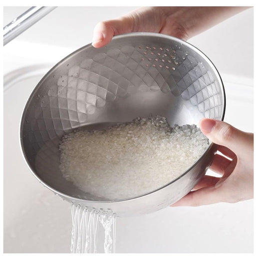 🇯🇵 日本直送 燕三条製 逸品物創 不鏽鋼洗米瀝水盤 18cm 🍚✨