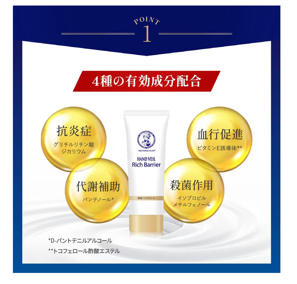🇯🇵 Mentholatum Medicated Hand Veil High Density Barrier Hand Cream 70g shipped directly from Japan 🙌