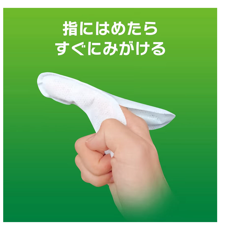 🌟 🇯🇵 LION Petkiss Finger Toothbrush Wet Wipes (3 x 12 pieces, imported directly from Japan) (Fragrance-free/Apple flavor)