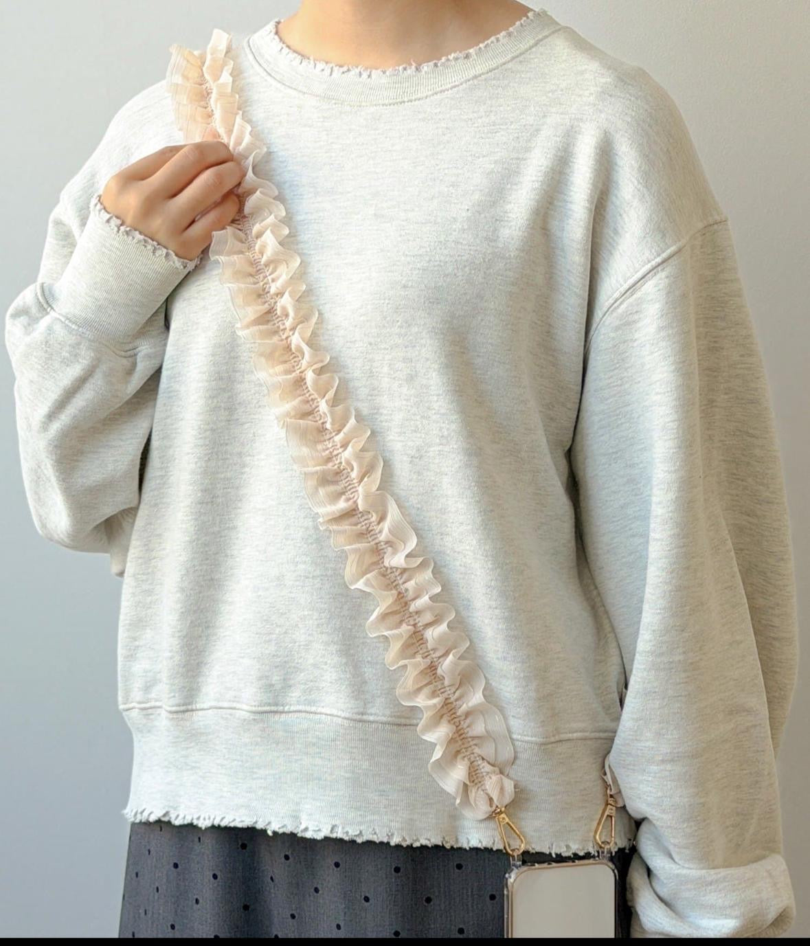 🇯🇵 Direct from Japan 3COINS Romantic Ruffled Mesh Phone Lanyard 🎀✨