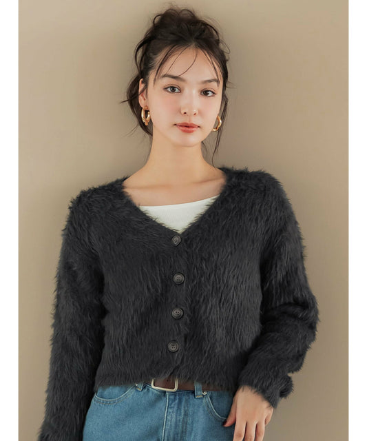 🇯🇵 Japan direct coca autumn and winter soft plush V-neck button short version