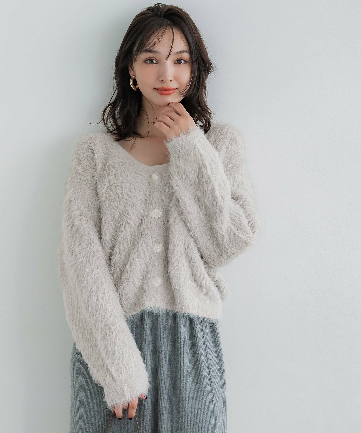 🇯🇵 日本直送 coca 秋冬 鬆軟毛絨 V 領 扣鈕短版