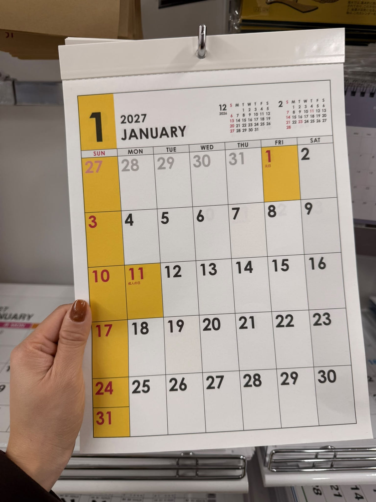 🇯🇵 Direct from Japan: Daiso 2027 Simple Wall Calendar