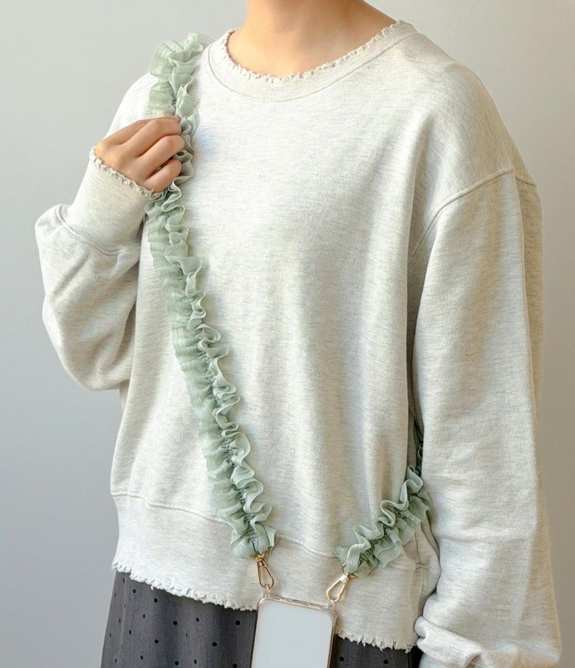 🇯🇵 Direct from Japan 3COINS Romantic Ruffled Mesh Phone Lanyard 🎀✨