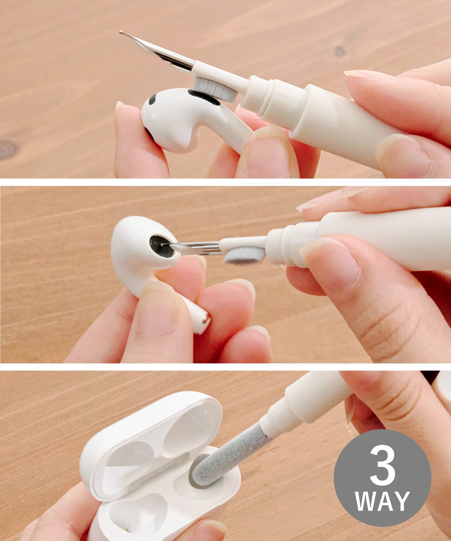 🇯🇵 Japan Direct 3COINS 3-in-1 Earphone Detail Cleaning Pen 🖊️✨