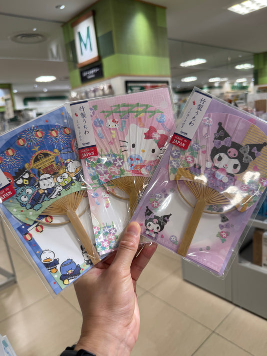 🇯🇵 日本直送 Sanrio / 多啦A夢 夏日祭典限定 萬用扇子明信片卡 🎆✨