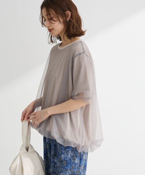 🇯🇵Green Parks Tulle Docking Balloon Half-Sleeve Pullover shipped directly from Japan