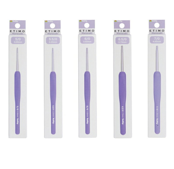 🇯🇵 日本直送 🧶 Tulip チューリップ ETIMO Murasaki 紫色系列｜人體工學軟柄鉤針（單支） 💜