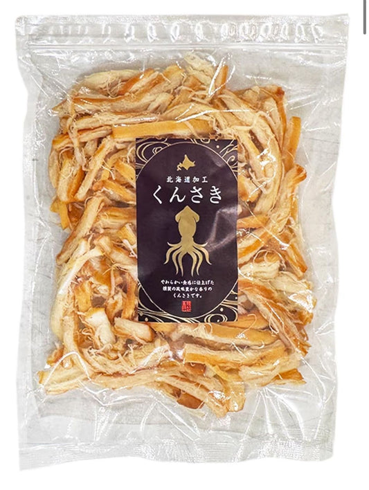 🇯🇵 日本直送 北海道加工 柔韌肉厚燻製魷魚絲 (くんさき) 🦑✨ 500g