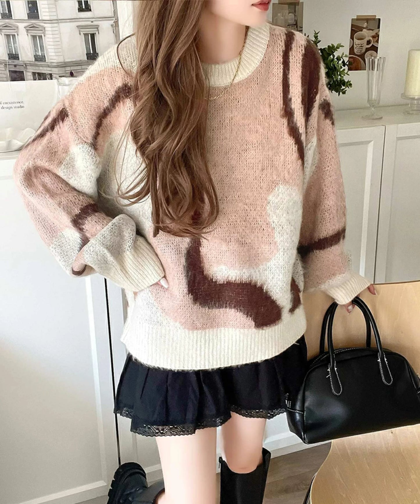 🇯🇵日本直送 classical elf 波浪紋 長毛絨針織上衣 ce1260241