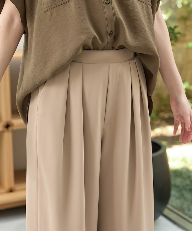 🇯🇵 Direct from Japan Honeys 2-Tuck "HaniSara" Cooling Wide-Leg Pants 👖✨ 673073116549