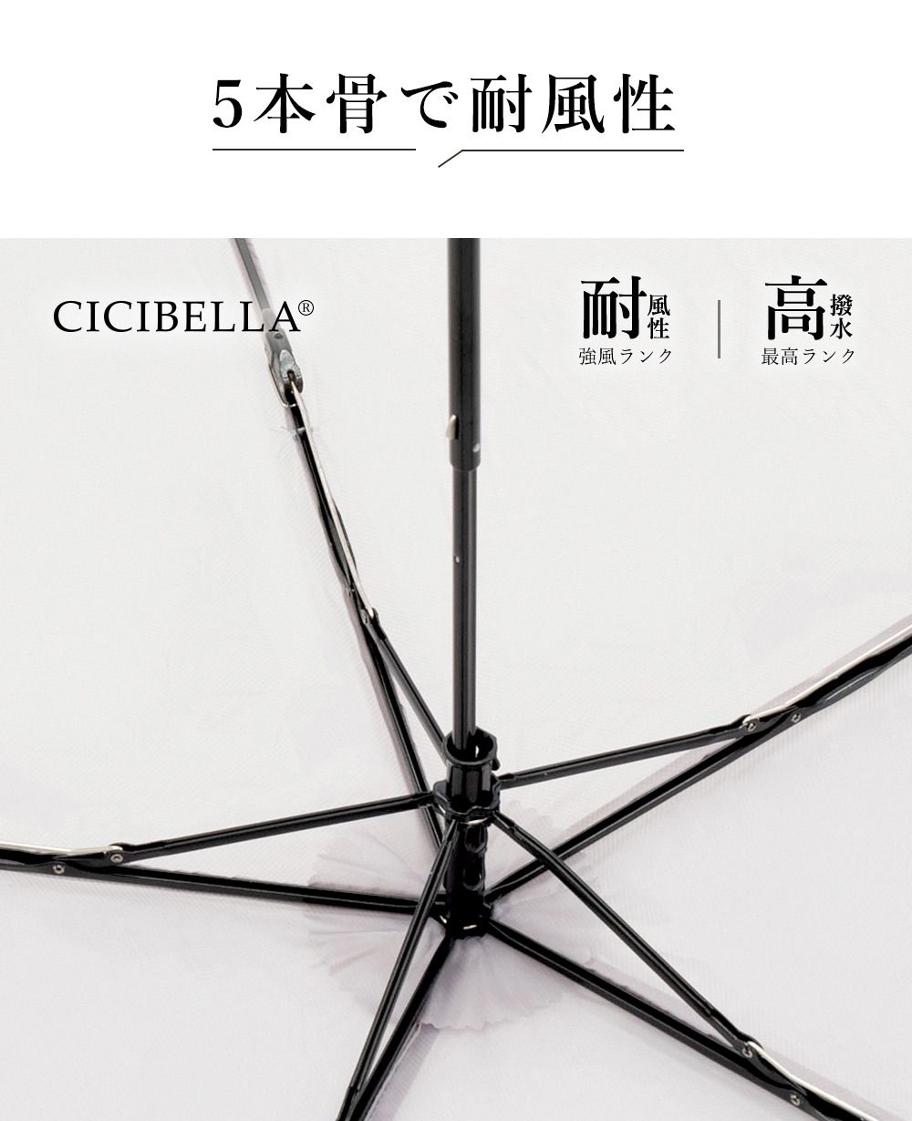 🇯🇵CICIBELLA ultra-light 79g 5-bone anti-UV water-repellent umbrella shipped directly from Japan