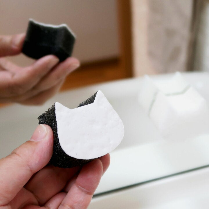 🇯🇵 日本製造 KOKUBO 小久保工業所 貓咪造型 平面吸附式 清潔海綿（2入組）🐈✨