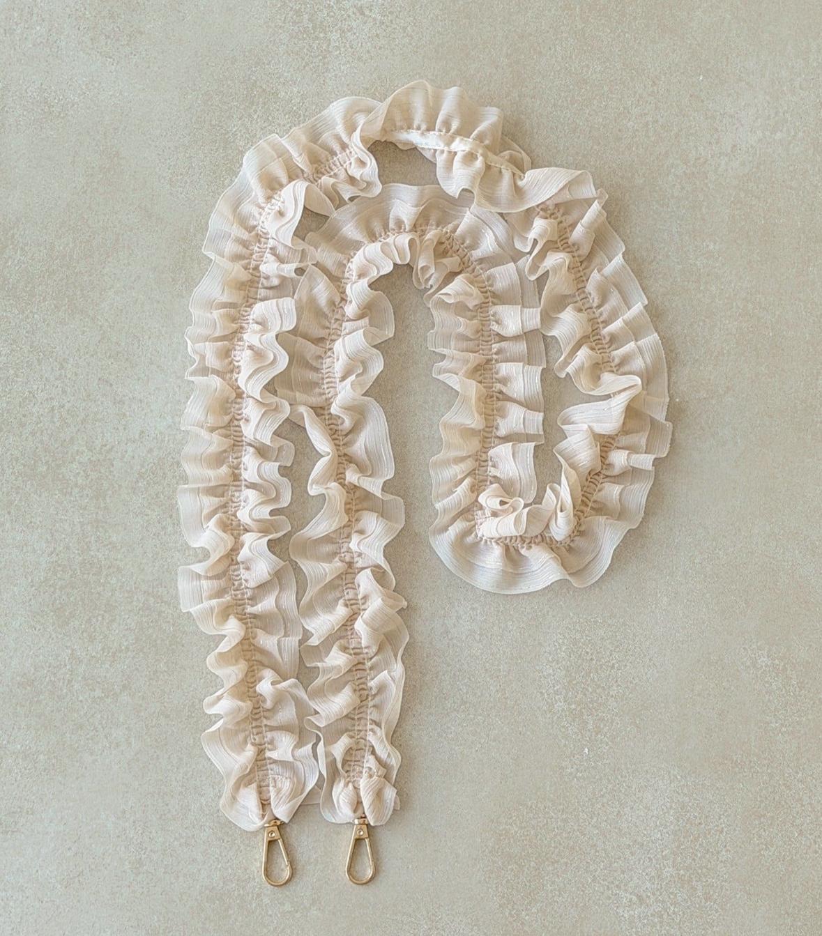 🇯🇵 Direct from Japan 3COINS Romantic Ruffled Mesh Phone Lanyard 🎀✨