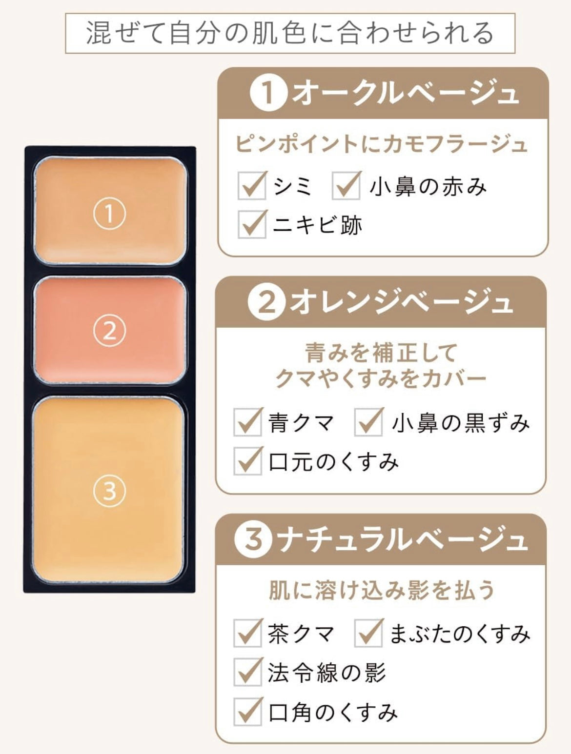 🇯🇵Etvos mineral three-color concealer palette shipped directly from Japan