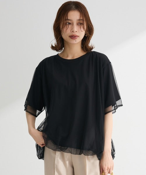 🇯🇵Green Parks Tulle Docking Balloon Half-Sleeve Pullover shipped directly from Japan