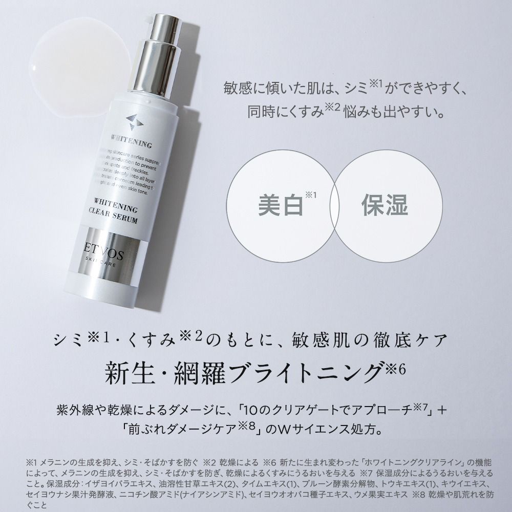 🇯🇵ETVOS ceramide high-efficiency whitening and clearing essence 50ml directly sent from Japan