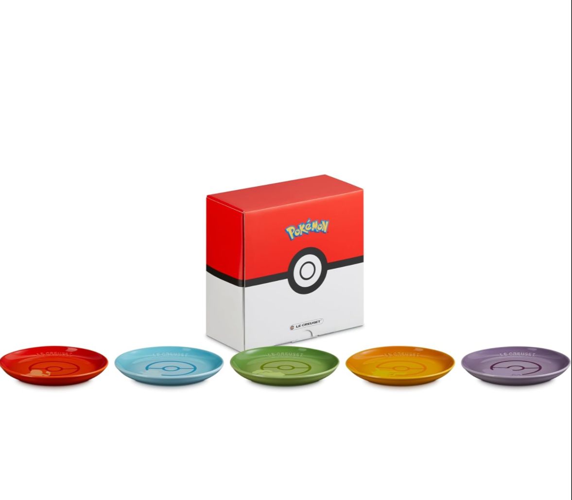 🇯🇵Le Creuset Pokémon round plate set (pack of 5) shipped directly from Japan