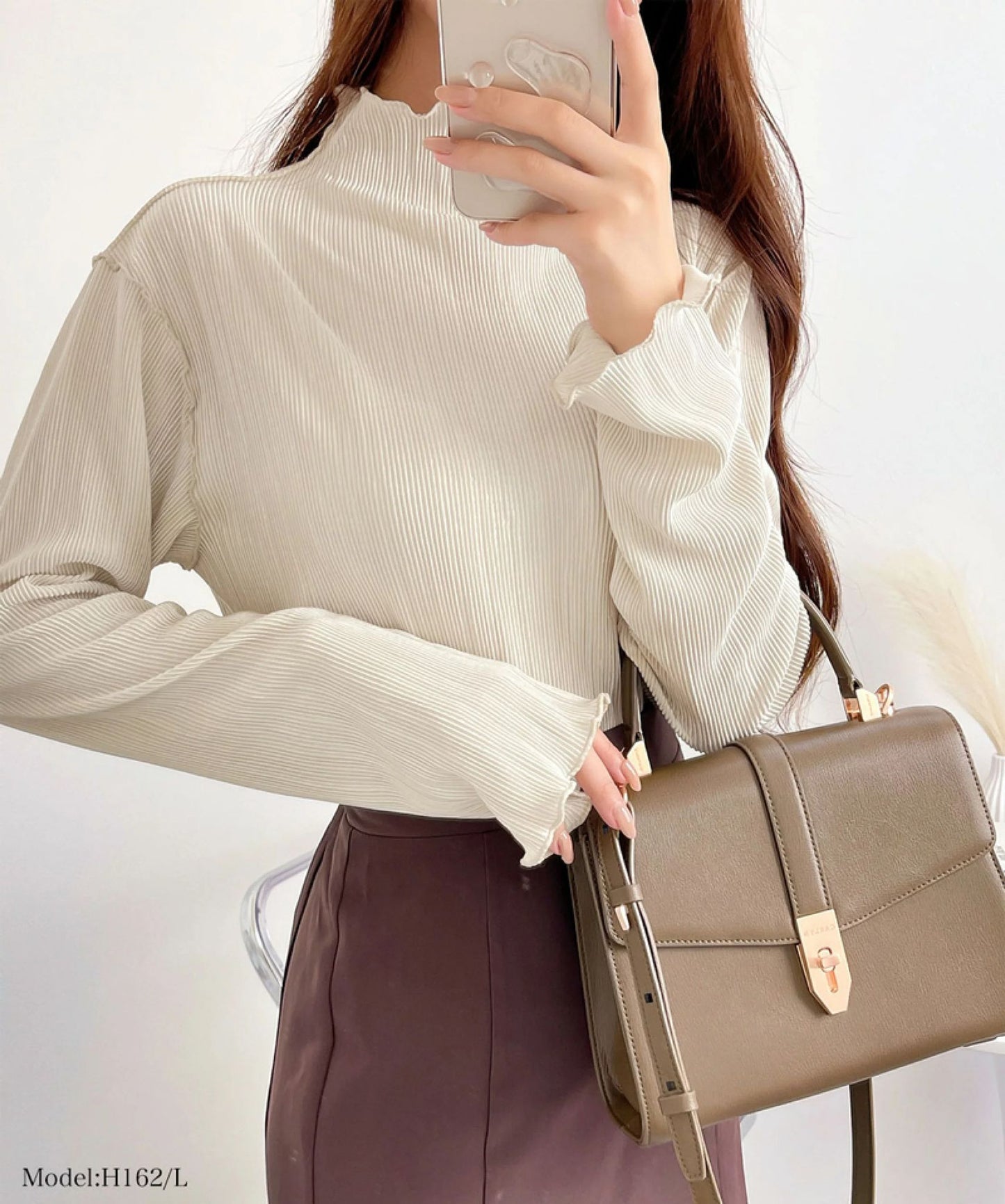 🇯🇵 日本直送 Classical Elf 2way メロープリーツ高領上衣（S–XL）👗 (ce0420042)