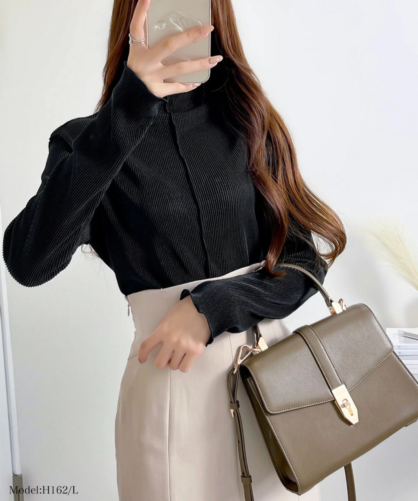 🇯🇵 日本直送 Classical Elf 2way メロープリーツ高領上衣（S–XL）👗 (ce0420042)