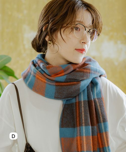 🇯🇵 日本直送 studio CLIP 抗靜電大判格紋保暖披肩／圍巾 🧣✨