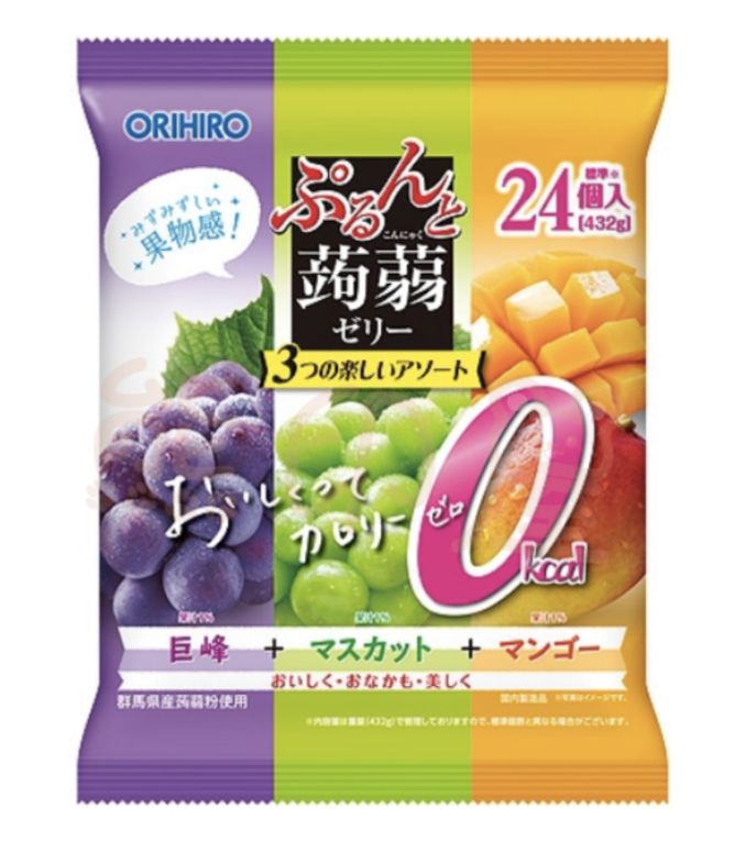 Directly from Hong Kong 🇯🇵 Japan ORIHIRO 0 Calorie Konjac Jelly (Mango + Kyoho Grape + Green Grape Flavor) 🍇🥭 432g
