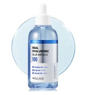 Wellage Real Hyaluronic Blue Ampoule 100% Pure Hyaluronic Acid Hydrating Serum 60ml