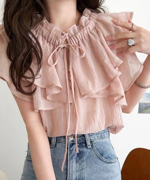 🇯🇵 Direct from Japan: Classical Elf (MILY BILET) 360-Degree Cute Multi-Way Ruffle Bow Blouse 🎀✨mi1019132