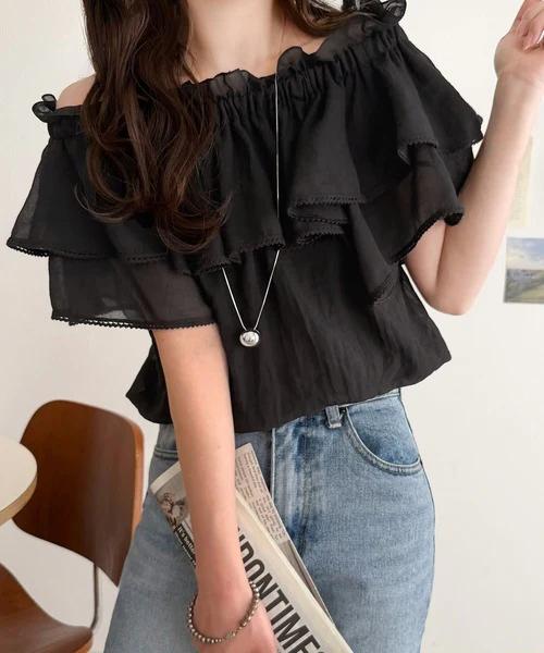 🇯🇵 Direct from Japan: Classical Elf (MILY BILET) 360-Degree Cute Multi-Way Ruffle Bow Blouse 🎀✨mi1019132