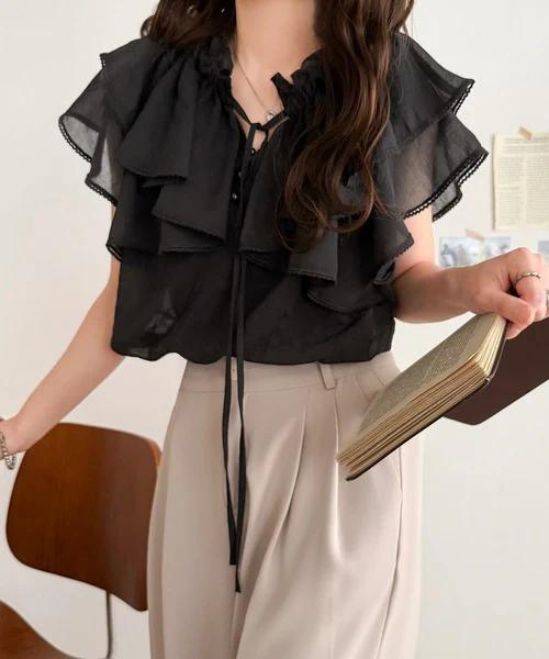 🇯🇵 Direct from Japan: Classical Elf (MILY BILET) 360-Degree Cute Multi-Way Ruffle Bow Blouse 🎀✨mi1019132
