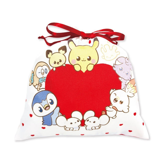 🇯🇵 Direct from Japan: Pokémon Poképeace Heart-to-Heart Drawstring Pouch ❤️✨