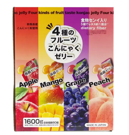 🇯🇵 Direct from Japan Costco Yukiguni Aguri 4 Types Fruit Konjac Jelly 🍇🍎🍑🥭 1600g (Approx. 80 pcs)