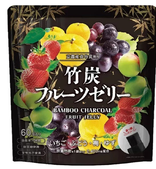 🇯🇵 Direct from Japan COSTCO Kyoto-produced Moso Bamboo Charcoal Fruit Jelly Sharing Pack 🖤✨ 60 sachets
