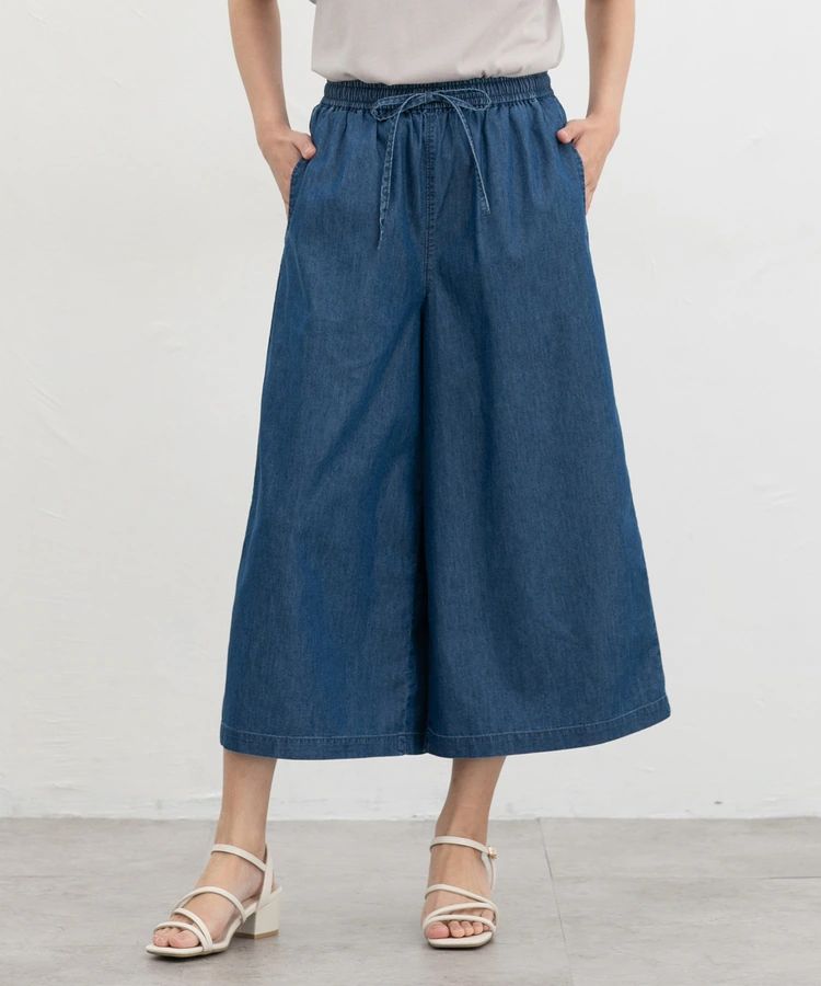 🇯🇵 日本直送 Honeys 涼感顯瘦牛仔闊腿褲 (Gaucho Pants) 👖✨