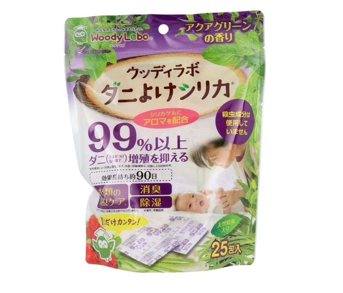 🇯🇵 Direct from Japan Woody Labo Natural Dust Mite Repellent, Deodorizing, Dehumidifying Silica Gel Pack (25 packs) 🌿✨