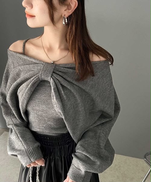 🇯🇵 日本直送 mily bilet 多穿法蝴蝶結短版開衫＋吊帶背心兩件套 🎀✨