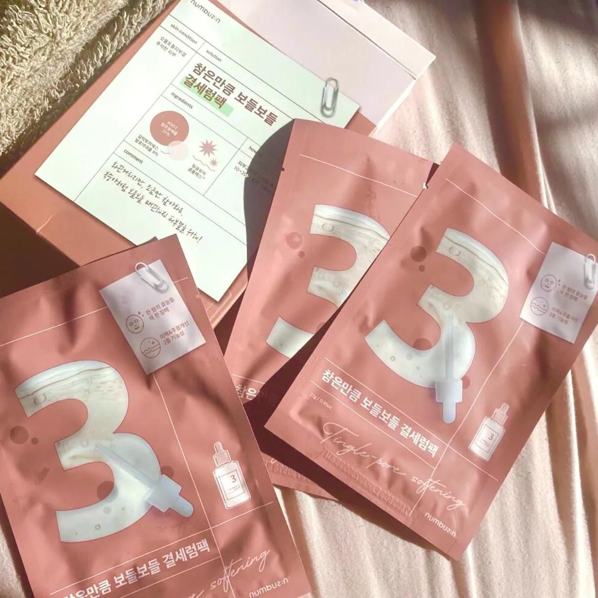 🇰🇷韓國連線 預購 numbuzin No.3 Tingle-Pore Softening Sheet Mask 收毛孔皮膚透亮提升皮膚彈 性面膜 1盒 4片