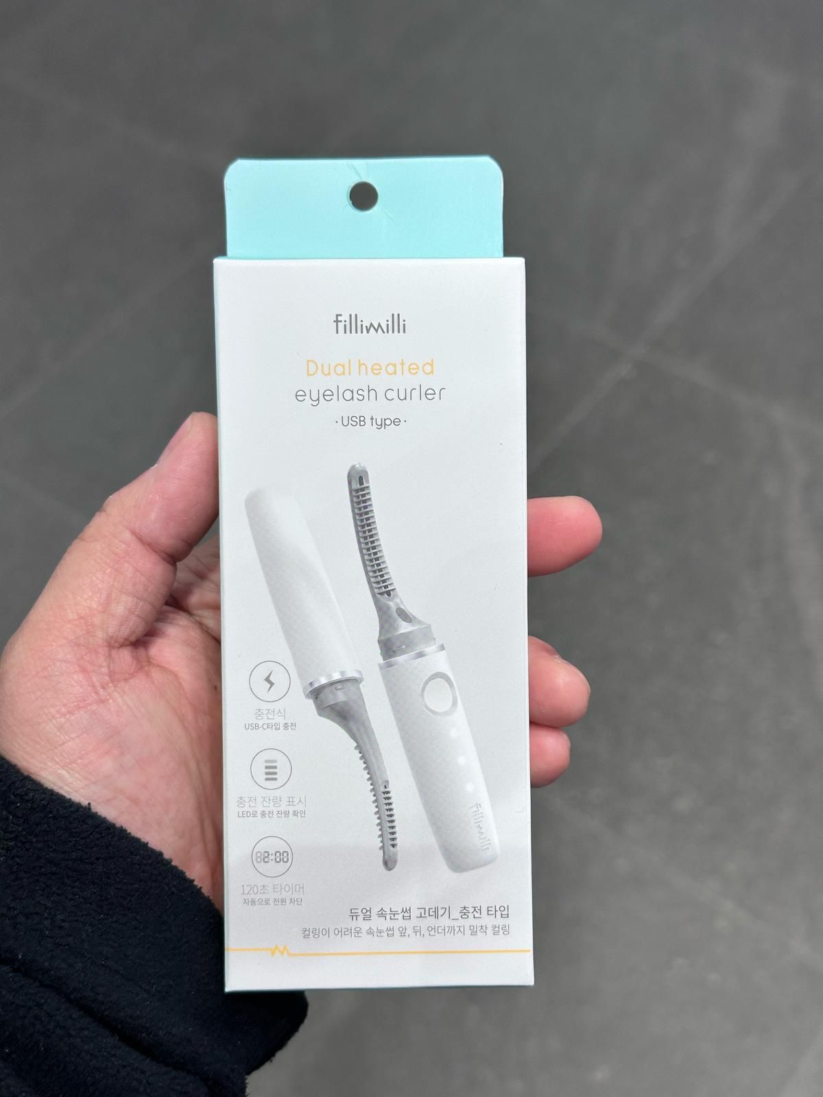 C3988 🇰🇷韓國直送 新款下眼睫毛都捲到～Fillimilli Dual Heated Eyelash Curler USB Type 雙面電熱捲燙睫毛夾 (USB 叉電式)