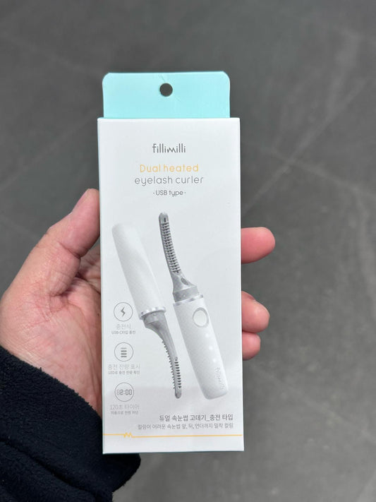 C3988 🇰🇷韓國直送 新款下眼睫毛都捲到～Fillimilli Dual Heated Eyelash Curler USB Type 雙面電熱捲燙睫毛夾 (USB 叉電式)