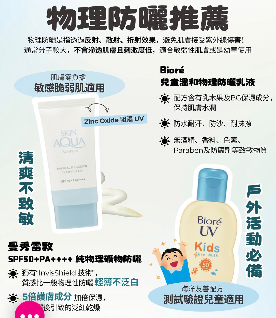 🇯🇵日本直送 Biore 兒童溫和物理防曬乳液 70ml