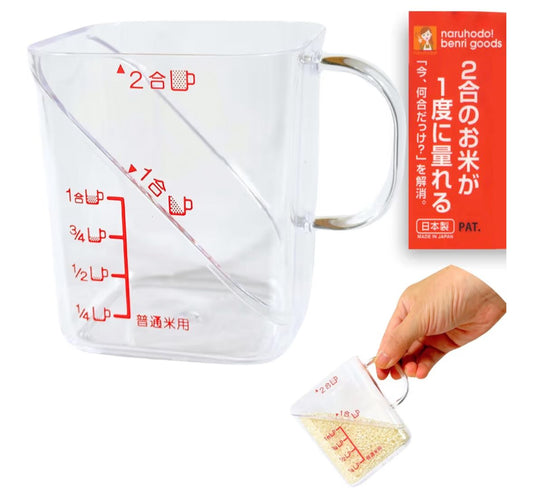 🇯🇵 日本直送 日本製「米量杯」2合用｜角型手柄款 🍚📏